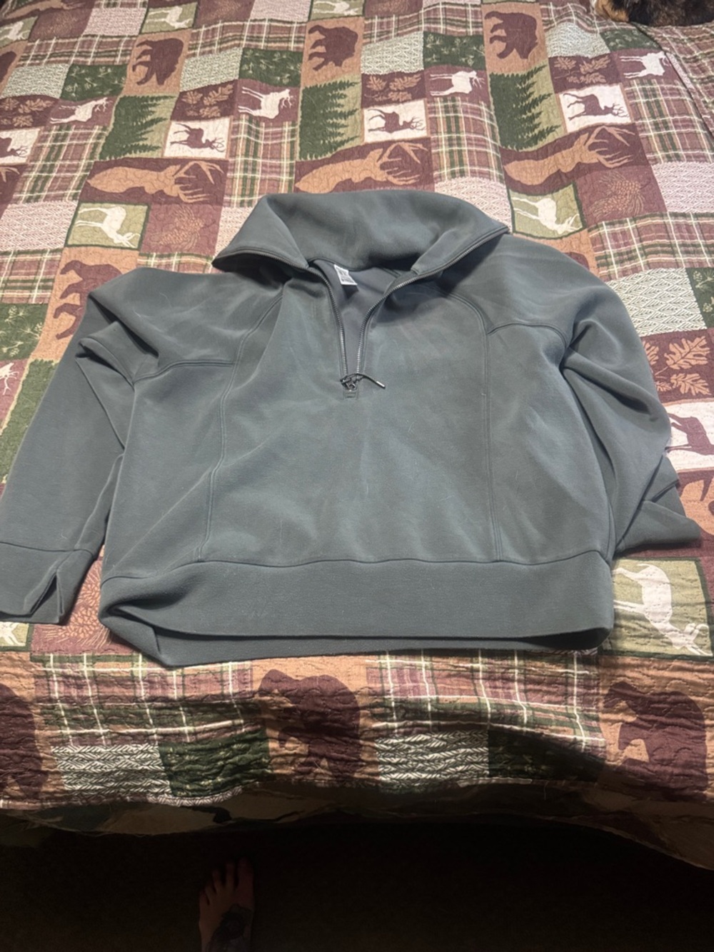 SPANX Gray/green Half-Zip Jacket